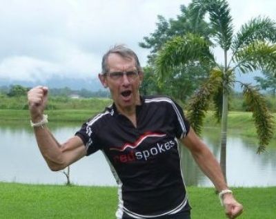 Quenon Claude Cycling on the  tour with redspokes